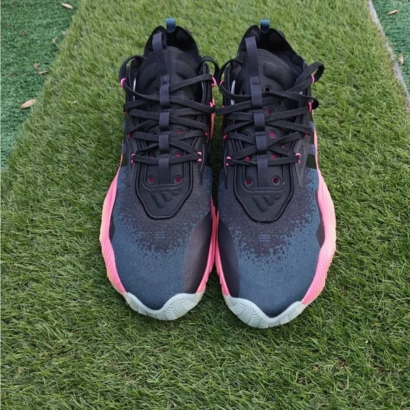 Adidas Trae Young 3 basketball shoe Arctic Night/Core Black/Acid Orange Size 12 - Picture 2 of 6